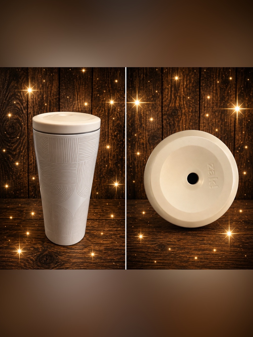 Zak white Textured Travel Tumbler with Lid - white